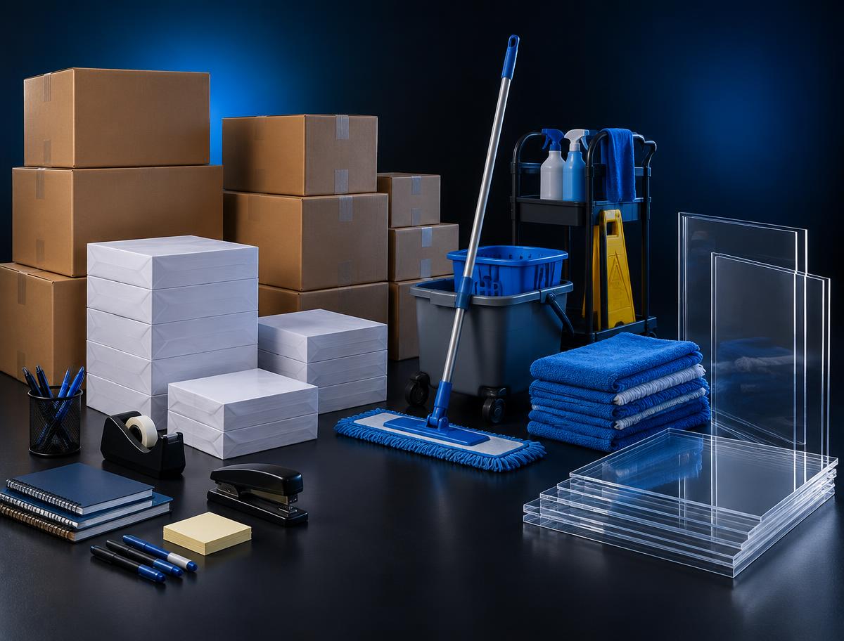 Insumos y materiales de AM Distribución Continental listos para entrega